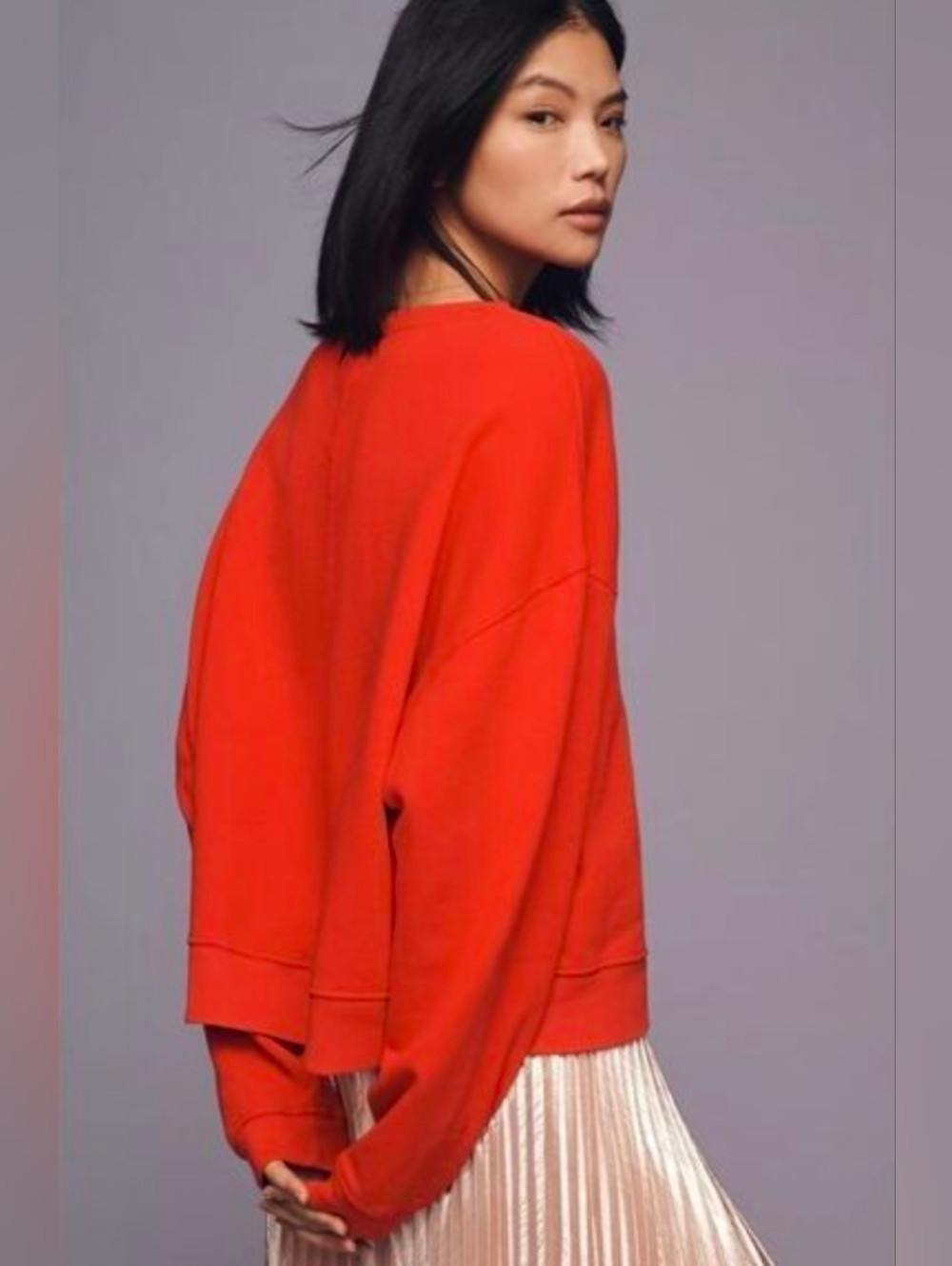 Pilcro Red Embroidered Sweatshirt - Picture 2 of 7